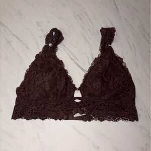 Aerie lace bra brown soft bralette l padded